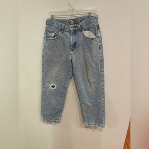 LL Bean Double L Classic Fit Denim Blue Jeans Flannel Lined Fits 30W 25L